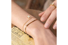  Modern Muse - Bracelets à maillons - Argent / GP 14 carats - Perle - 18,5cm